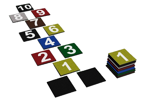 Rubber Tile Hopscotch and Chess Game Set Models 