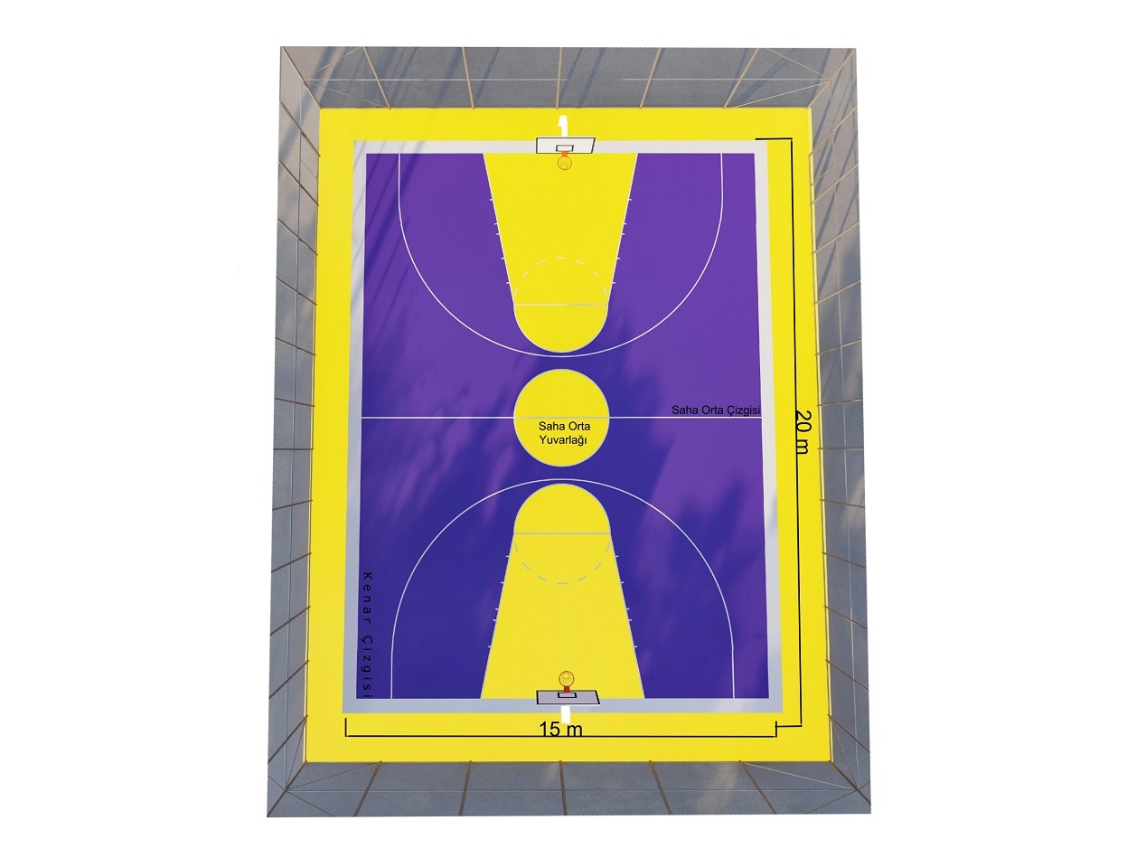 Construction of Sports Fields & Multi-Purpose Sports Fields / Mini Basketball Court - 60112 Teknik Resim