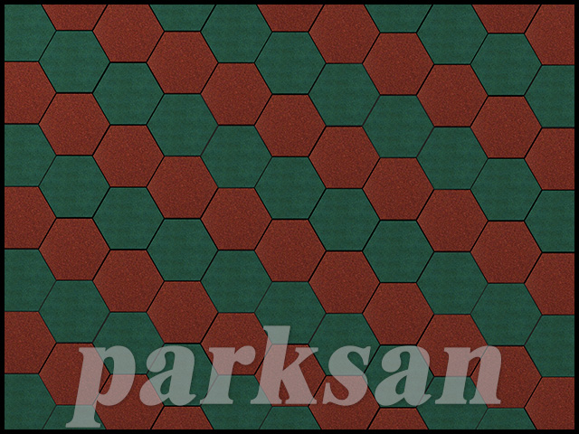 Rubber Parquet Flooring / 61008-01 Rubber Tile Hexagon Model Standard Colors