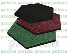 61008-03 Rubber Tile Hexagon Model Standard Colors 