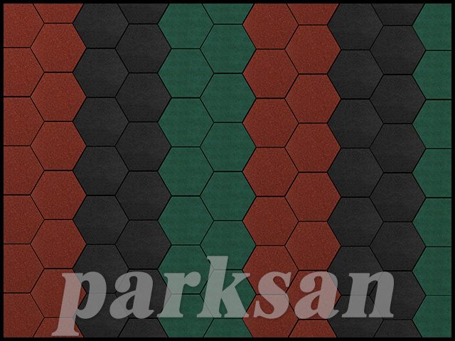 Rubber Parquet Flooring / 61008-03 Rubber Tile Hexagon Model Standard Colors