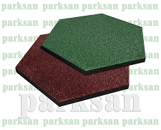 61008-01 Rubber Tile Hexagon Model Standard Colors
