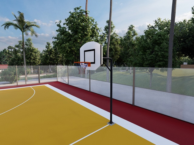 Basketball Court Equipment / Training Type Basketball Hoop with Fiber Board (90x120) - 60262