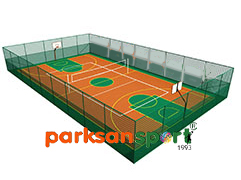 Construction of Sports Fields & Multi-Purpose Sports Fields / Multi-Purpose Sports Field (Basketball + Tennis) - 60138  Teknik Resim