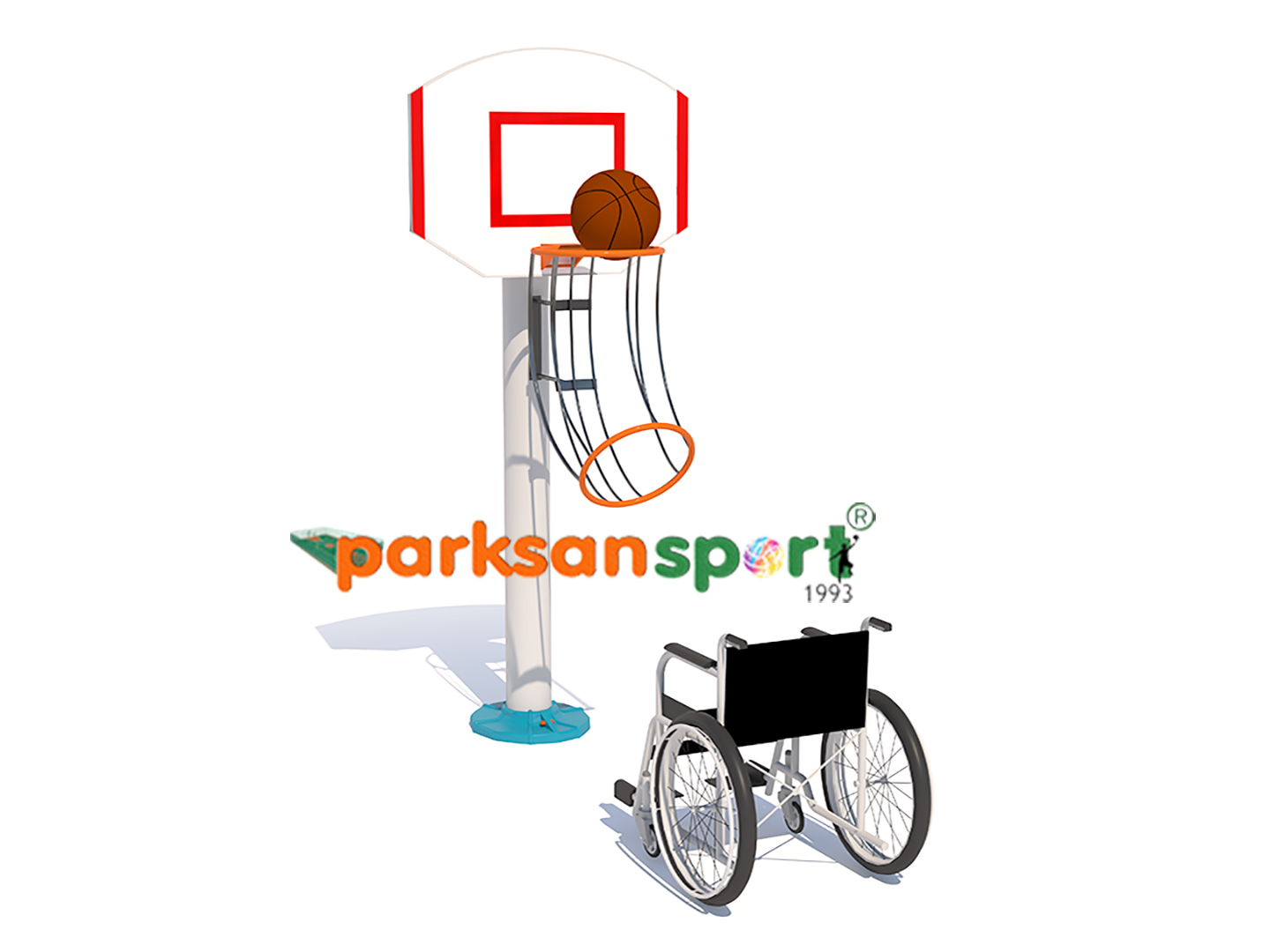 Basketball Court Equipment / Barrier-Free Basketball Hoop with Fiber Board (90x120) - 60230