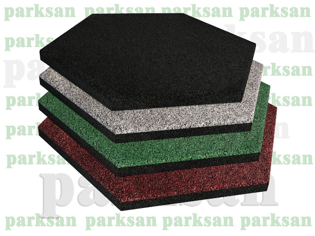 Rubber Parquet Flooring / 61008 - RUBBER TILE FLOOR HEXAGON MODEL STANDARD COLOR CHART