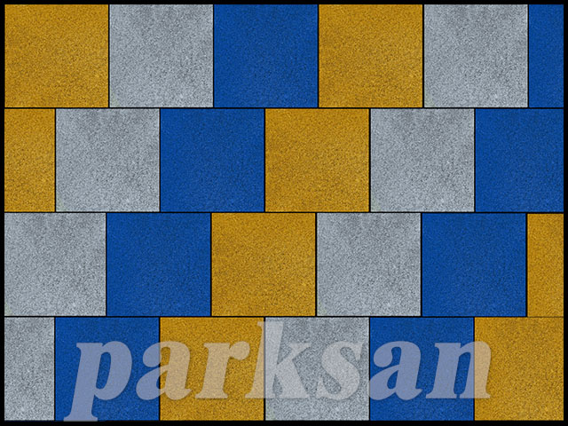 Rubber Parquet Flooring / 61002 - 04 Rubber Tile Special Colors (White - Yellow - Blue)