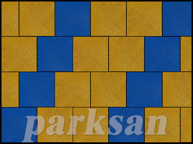 Rubber Parquet Flooring / 61002-03 Rubber Tile Special Color (Blue - Yellow)