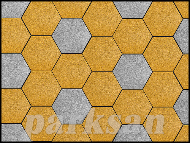 Rubber Parquet Flooring / 61010-01 Rubber Tile Hexagon Model Special Colors