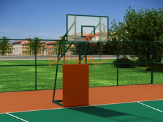 Four-Legged Front Protected Basketball Hoop with Glass Backboard (105x180) - 60293 