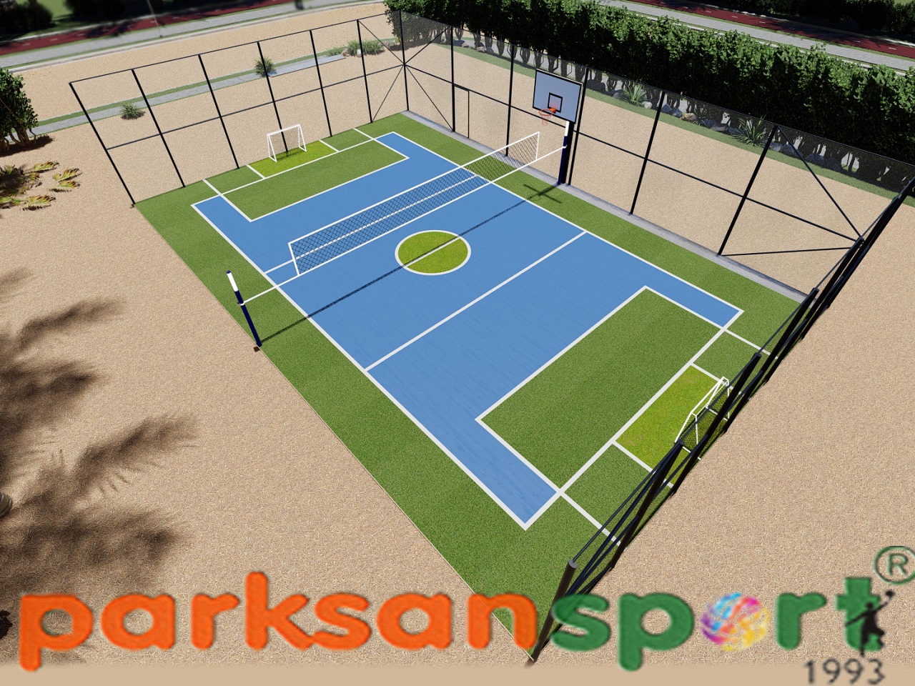 Construction of Sports Fields & Multi-Purpose Sports Fields / Mini Multi-Purpose Sports Field (Volleyball + Mini Football + Basketball) - 60114