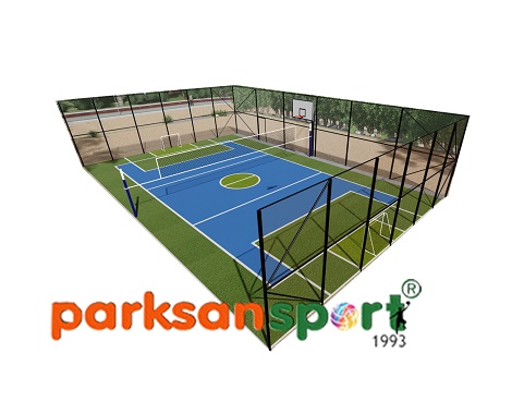 Mini Multi-Purpose Sports Field (Volleyball + Mini Football + Basketball) - 60114