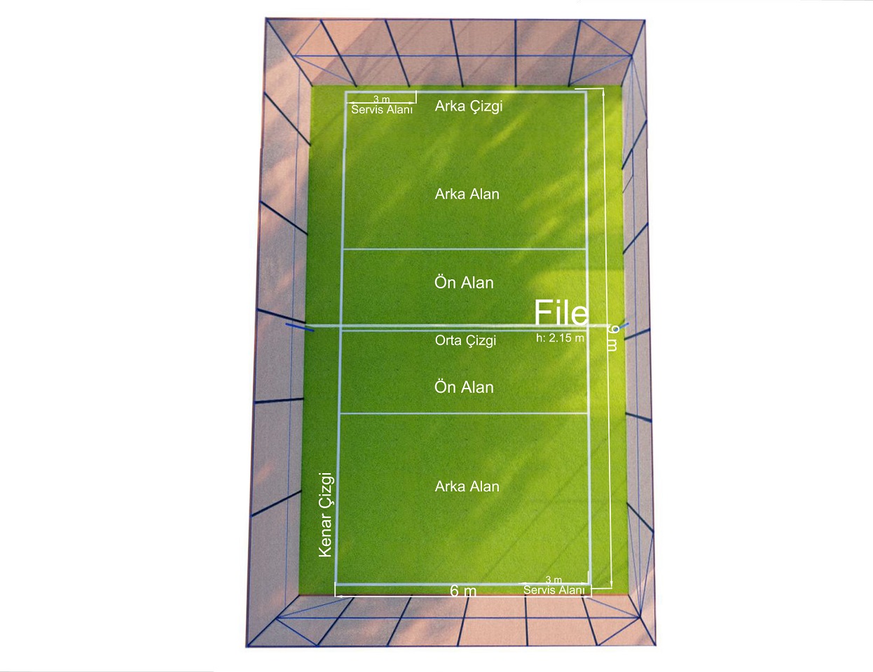 Construction of Sports Fields & Multi-Purpose Sports Fields / Mini Volleyball Court - 60118 Teknik Resim