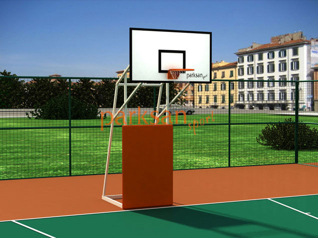 Basketball Court Equipment / Four-Legged Front Protected Basketball Hoop with Fiber Board (105x180) - 60292