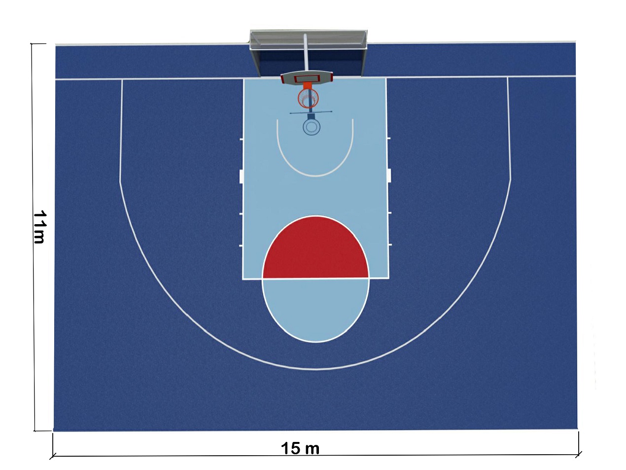 Construction of Sports Fields & Multi-Purpose Sports Fields / Half Basketball + Football Court - 60102 Teknik Resim