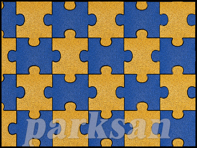 Rubber Parquet Flooring / 61006 - 03 Rubber Tile Puzzle Model Special Colors