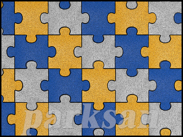 Rubber Parquet Flooring / 61006 - 04 Rubber Tile Puzzle Model Special Colors