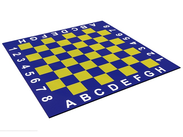 Rubber Tile Hopscotch and Chess Game Set Models / 61510 - 02 Rubber Tile Garden Chess Game Set (Special Series / Yellow-Navy Blue)