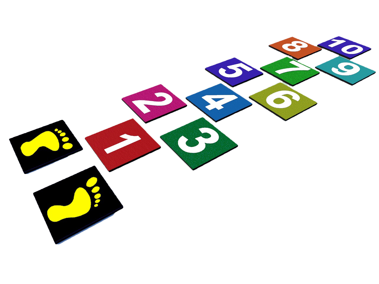 61500 - 11 Rubber Tile Hopscotch Game Set (Special Series / Colorful) 