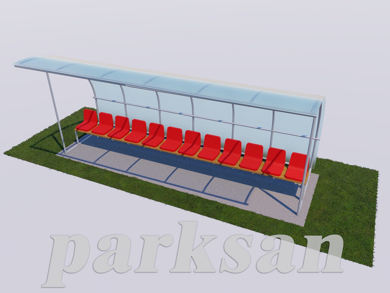 Tribune Seating Groups / Covered Plastic Tribune Seating Group (12 Person) - 60718 