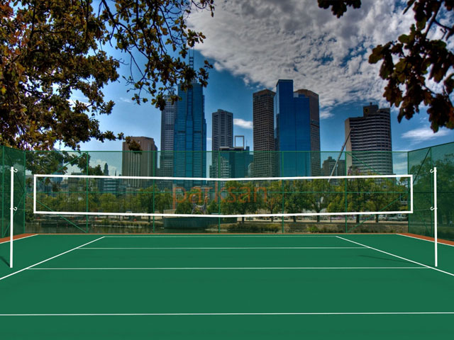 Volleyball Court Equipment / 60301- Volleyball Post Fixed + Net