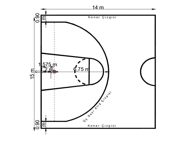 Construction of Sports Fields & Multi-Purpose Sports Fields / Half Basketball Court - 60110 Teknik Resim